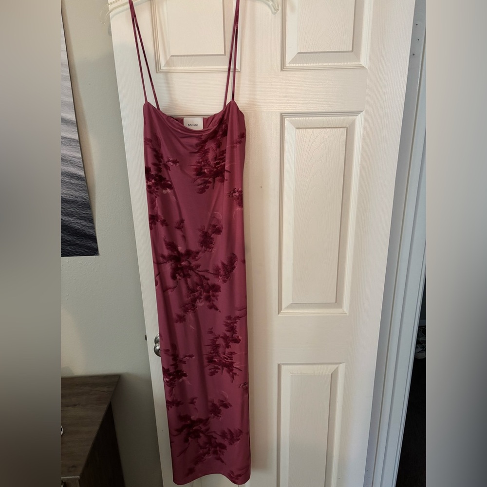 Reformation Burgundy Floral Midi Dress